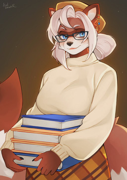 anthro biped bottomwear breasts claws clothed clothed_anthro clothed_female clothing eyewear female fingers front_view fully_clothed fully_clothed_anthro fully_clothed_female fur glasses hair hat headgear headwear looking_at_viewer piercing smile solo standing tail topwear redlemon lena_(laggyb0i) mammal procyonid raccoon 2026 absurd_res digital_drawing_(artwork) digital_media_(artwork) hi_res