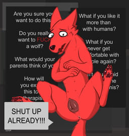 abstract_background animal_genitalia animal_vulva anus canine_genitalia canine_vulva dialogue female female_feral feral fur genitals humor looking_at_viewer lying on_back pawpads paws presenting presenting_anus presenting_vulva profanity red_body red_fur simple_background solo spread_legs spreading talking_feral talking_to_viewer text text_background vulva worried unusualmatias adventures_with_anxiety beebee_(adventures_with_anxiety) canid canine canis mammal wolf 2021 english_text hi_res