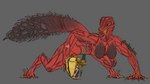 anthro armor big_tail blue_eyes breasts claws duo fangs female male monster_girl_(genre) tail teeth medicinal_succ capcom monster_hunter scale_knight_(medicinalsucc) fanged_wyvern odogaron absurd_res hi_res