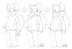 anthro apple belly blue_eyes blush bottomwear bulge butt clothed clothing confusion embarrassed female food fruit gender_transformation loli male mtf_transformation pants plant shota solo tail text topless transformation young young_anthro young_female young_male addickted canid canine canis domestic_dog mammal wolf 2013 english_text