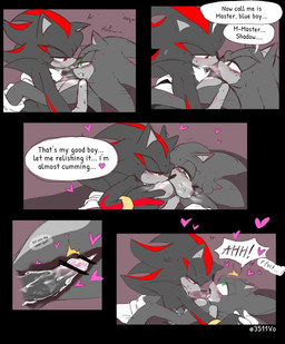 ahegao anal anal_penetration anthro bite_mark black_body black_fur black_nose blush bodily_fluids censor_bar chest_tuft clothing countershade_torso countershading cum cum_in_ass cum_inside dialogue dominant duo ejaculation erect_nipples erection footwear from_front_position fur genital_fluids genitals gloves good_boy green_eyes half-closed_eyes hand_holding handwear heart_symbol humanoid_genitalia humanoid_penis ineffective_censorship internal licking looking_pleasured lying male male/male male_penetrated male_penetrating male_penetrating_male missionary_position narrowed_eyes nipples on_back open_mouth orgasm orgasm_face penetration penis profanity prostate red_body red_eyes red_fur sex simple_background socks speech_bubble submissive text tongue tongue_out tuft white_body white_fur 3511vo sega sonic_the_hedgehog_(series) shadow_the_hedgehog sonic_the_hedgehog eulipotyphlan hedgehog mammal censored comic english_text hi_res