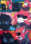 :3 :< ^_^ ^o^ ambiguous/ambiguous ambiguous_anthro ambiguous_gender angry anthro anthro_on_anthro biped black_body black_claws black_ears black_fur black_horn black_sclera blue_claws blue_eyes blue_inner_ear blue_nose blue_pawpads blue_tongue blush blush_lines blushing_profusely claws cross-popping_vein cute_fangs duo eyes_closed fangs finger_claws flustered forked_tongue fur head_tuft heart_reaction heart_symbol hearts_around_head horn instant_transformation interrobang interspecies kemono looking_at_another mane multicolored_body multicolored_fur neck_tuft nude open_:3 open_mouth open_smile pawpads paws pink_body pink_ears pink_fur pink_nose pokemorph pokephilia potion pupils simple_background smile snaggle_tooth species_transformation speech_bubble surprised_expression teeth tongue tongue_out transformation transformation_potion tuft two_tone_body two_tone_fur white_body white_fur white_inner_ear powerandy mythology nintendo pokemon dragon felid furred_dragon furred_scalie generation_4_pokemon luxray mammal mythological_creature mythological_scalie pantherine pokemon_(species) scalie 2025 absurd_res colored comic digital_media_(artwork) digital_painting_(artwork) hi_res painting_(artwork) shaded