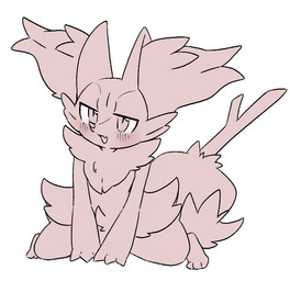 3_fingers 3_toes ambiguous_anthro ambiguous_gender anthro arm_tuft biped blush blush_lines cheek_tuft chest_tuft digitigrade dipstick_tail facial_tuft fangs feet fingers flesh_fang front_view half-closed_eyes hip_tuft inner_ear_fluff kneeling markings narrowed_eyes nude_ambiguous nude_anthro object_in_tail open_mouth open_smile shoulder_tuft simple_background smile solo stick stick_in_tail tail tail_markings teeth toes tuft white_background yakiniku628 nintendo pokemon braixen canid generation_6_pokemon mammal pokemon_(species) 2023 digital_drawing_(artwork) digital_media_(artwork) full-length_portrait line_art monochrome portrait