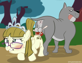 age_difference anal anal_penetration animal_genitalia animal_penis anus balls blush bodily_fluids butt canine_genitalia canine_penis crown crying cum cum_in_ass cum_inside cutie_mark duo ejaculation erection eyewear female female_penetrated feral feral_on_feral feral_penetrated feral_penetrating feral_penetrating_feral forced fur genital_fluids genitals glasses hair headgear interspecies knot male male/female male_penetrating male_penetrating_female on_model one_sided_climax penetration penile penile_penetration penis penis_in_ass rape sex sweat tail tears tiara tongue wings young young_female young_feral younger_female younger_penetrated vwhiskers friendship_is_magic hasbro my_little_pony mythology zippoorwhill_(mlp) canid canine canis domestic_dog equid equine mammal mythological_creature mythological_equine pegasus pit_bull digital_media_(artwork)