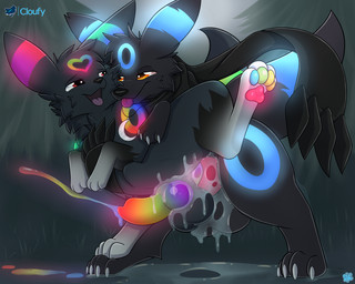 abdominal_bulge amber_eyes balls big_balls big_penis bioluminescence bioluminescent_markings bioluminescent_penis blep blue_markings bodily_fluids claws colored_cum crescent_(shape) cum cum_in_vagina cum_inside cum_on_balls cum_on_ground cum_pool cum_pooling duo excessive_cum excessive_genital_fluids feral from_behind_position genital_fluids genitals gloves_(marking) glowing glowing_genitalia glowing_penis grabbing_from_behind grass heart_(marking) herm herm/male huge_balls huge_penis intersex intersex/male jewelry leg_markings light looking_at_another looking_pleasured male maleherm markings moonlight multicolored_markings multicolored_pawpads multicolored_penis necklace night open_mouth pawpads paws penetration penis plant rainbow_cum rainbow_markings rainbow_pawpads rainbow_penis red_eyes scarf sex socks_(marking) tongue tongue_out tree unusual_bodily_fluids unusual_cum unusual_genital_fluids vaginal vaginal_penetration cloufy nintendo pokemon eclipse_the_alpha_umbreon eeveelution generation_2_pokemon pokemon_(species) umbreon 5:4 hi_res