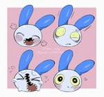 anthro cross-popping_vein expressions eyes_closed male open_mouth sharp_teeth solo teeth imkn_626 neko_no_teach-kun oyasaioni9 sam_(neko_no_teach-kun) lagomorph leporid mammal rabbit hi_res