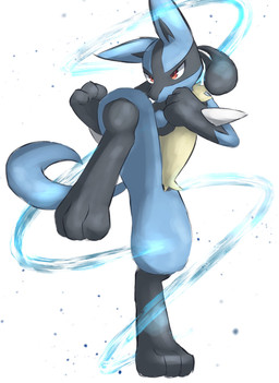 3_fingers 3_toes anthro aura biped black_body black_fur blue_body blue_fur feet fighting_pose fingers fur on_one_leg paws pose raised_leg red_eyes simple_background solo spikes spikes_(anatomy) standing tail tan_body tan_fur toes white_background herschel nintendo pokemon generation_4_pokemon lucario pokemon_(species) 2024 digital_media_(artwork) hi_res