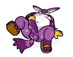 anthro balls belly bodily_fluids clothing cum erection footwear fur genital_fluids genitals male moobs navel nipples overweight penis purple_body purple_fur sandals shoes solo vein veiny_penis milkvislon sega sonic_the_hedgehog_(series) big_the_cat domestic_cat felid feline felis mammal