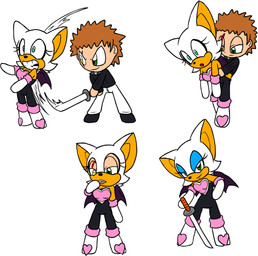 anthro body_invasion chibi clothing disguise duo eye_scar facial_scar female hand_on_hip human_to_anthro looking_at_viewer male male/female melee_weapon possession scar skinsuit slashing species_transformation standing suit_transformation suiting sword tight_clothing transformation weapon chaoscroc sega sonic_the_hedgehog_(series) leroy_(zohaku) rouge_the_bat bat human mammal 2013 colored
