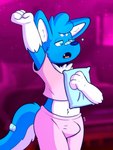 anthro band-aid band-aid_on_face band-aid_on_nose bandage bandage_on_face bandage_on_nose bulge butt clothed clothing erection femboy fur genitals male open_mouth pajamas solo tenting tongue topwear yawn young young_anthro wolfyzeeb sextember zeeb_wolfy canid canine canis mammal wolf 3:4 hi_res