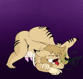 anthro ass_up belly black_markings breasts brown_hair burping double_penis_lick eyes_closed genitals gynomorph hair intersex jack-o'_pose markings multicolored_body nipples one_eye_closed open_mouth penis pose smile solo tan_body tongue tongue_out white_body bluedoge77 jay_(wiry128) fish marine shark absurd_res hi_res