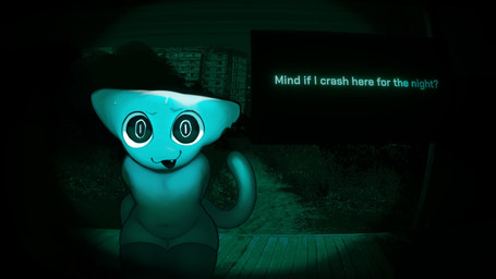 anthro asking asking_viewer belly bent_over biped black_eyes bodily_fluids breasts clothing curvy_figure cute_fangs detailed_background dialogue fangs front_view fur glistening glistening_breasts glistening_eyes hands_behind_back legwear legwear_only long_tail looking_at_viewer male mostly_nude navel night_vision notched_ear nude open_mouth outside porch pupils question_mark slightly_chubby slightly_chubby_anthro slightly_chubby_male slit_pupils solo standing stockings stockings_only sweat tail teeth text text_box thick_thighs thigh_highs thigh_highs_only white_pupils wide_hips k1ko no_i'm_not_a_human javi_(k1ko) domestic_cat felid feline felis mammal 16:9 2025 colored digital_drawing_(artwork) digital_media_(artwork) english_text hi_res widescreen