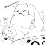1:1 anthro balls bear being_watched black_and_white bodily_fluids brown_bear butt_sniffing cartoon_network dialogue digital_drawing_(artwork) digital_media_(artwork) duo_focus english_text genitals giant_panda grizzly_(we_bare_bears) grizzly_bear group ice_bear_(we_bare_bears) looking_at_another male male/male mammal monochrome musk nose_to_anus panda_(we_bare_bears) polar_bear pseudo_incest_(lore) question_mark simple_background sniffing speech_bubble sweat sweaty_balls sweaty_genitalia text thrusting ursine we_bare_bears white_background zonkpunch