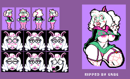 anthro areola areola_slip bimbofication bimbofied blush bottomwear clothed clothing crop_top cropped_hoodie eyewear female fishnet_clothing fishnet_legwear glasses horn legwear lips miniskirt panties shirt skimpy skirt solo thick_lips topwear underwear sabs thewill deltarune undertale_(series) ralsei male_(lore)