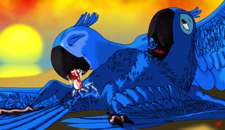 avian_butt avian_feet beak beak_fetish beak_play beak_sex beakjob blue_body blue_feathers bodily_fluids cum cum_in_mouth cum_inside duo erection eyes_closed feathered_wings feathers fellatio female feral genital_fluids genitals looking_pleasured male nude open_mouth oral outside penile penis sex sun tongue wings unknown_artist blue_sky_studios rio_(series) blu_(rio) jewel_(rio) avian bird macaw neotropical_parrot parrot spix's_macaw true_parrot source_request