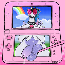 anthro balls big_balls big_glasses big_penis blue_hair bodily_fluids cloud collar day dripping exposed eyewear femboy foreskin front_view gameplay_mechanics genital_fluids genitals glans glasses grass hair highlights_(coloring) huge_balls humanoid_genitalia humanoid_penis leaking_precum lifting_balls long_hair male multicolored_hair non-mammal_balls open_mouth outside penis pink_hair plant precum precum_drip purple_body rainbow round_glasses scrotum_flap sky solo spiked_collar spikes standing stylus surprised unretracted_foreskin white_body wide_hips splashyu nintendo nintendo_3ds nintendo_ds_family pokemon nate_(dragoneill) generation_2_pokemon legendary_pokemon lugia pokemon_(species) 1:1 colored half-length_portrait hi_res portrait shaded
