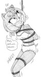 anthro bdsm bound bra clothing female gag lace_bra lace_panties panties solo underwear limpurtikles sega sonic_the_hedgehog_(series) amy_rose eulipotyphlan hedgehog mammal hi_res monochrome