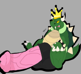 animal_genitalia animal_penis anthro balls big_balls big_penis claws crown equine_genitalia equine_penis genitals headgear horn huge_balls huge_penis hyper hyper_balls hyper_genitalia hyper_penis male open_mouth penis sharp_teeth simple_background sitting solo spikes tail teeth lycansdenx dic_entertainment mario_bros nintendo super_mario_bros_super_show bowser king_koopa dragon_koopa koopa scalie absurd_res hi_res