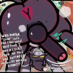 anus butt chest_tuft dark_body dark_fur feral freckled_butt freckles fur genitals glowing glowing_eyes green_eyes male penis possession profanity solo text tuft whiskers y_anus yellow_eyes conditional_dnp mykendyke stray_(mykendyke) tammy_(mykendyke) arthropod felid feline fly_(animal) insect mammal 1:1 absurd_res english_text hi_res