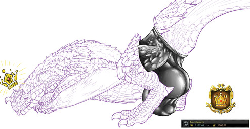 balls big_balls big_bulge big_penis big_tail blep bottomwear bulge butt chest_down_ass_up clothed clothing crown detailed_bulge feral fur genitals glistening glistening_bottomwear glistening_clothing glistening_shorts glistening_underwear grin grinning_at_viewer head_down headgear huge_balls huge_bulge huge_penis hyper hyper_balls hyper_bulge hyper_genitalia hyper_penis latex latex_bottomwear latex_clothing latex_shorts latex_underwear looking_at_viewer lying male on_front paws penis presenting presenting_hindquarters raised_tail revealing_outfit scales seductive shiny_bulge shorts skimpy smile smiling_at_viewer smirk solo tail teasing thick_tail tight_bottomwear tight_bulges tight_clothing tight_shorts tight_underwear tongue tongue_out underwear conditional_dnp samagthrav2 capcom monster_hunter fanged_wyvern tobi-kadachi absurd_res hi_res