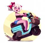 anthro belly biped clothed clothing ear_piercing female food groceries hair moped navel open_mouth piercing purple_eyes short_stack sitting slightly_chubby solo vehicle white_hair cyancapsule emelie_(cyancapsule) domestic_pig mammal suid suina sus_(pig) 2018 absurd_res digital_media_(artwork) hi_res