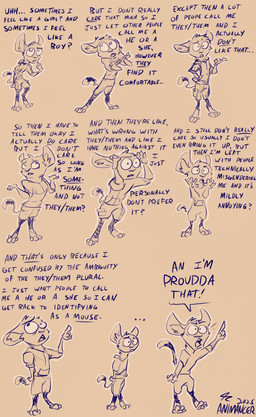 biped bottomwear clothing dialogue leg_warmers legwear lgbt_pride markings shorts striped_markings striped_tail stripes tail tail_markings text animancer lgbt_pride_month luck_(animancer) dipodid jerboa mammal rodent 2025 absurd_res artist_name comic dated digital_drawing_(artwork) digital_media_(artwork) english_text handwritten_text hi_res sketch