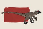 brown_body brown_feathers feathered_theropod feathers female feral red_eyes simple_background solo zagz stevie_(zagz) dinosaur dromaeosaurid feathered_dinosaur feathered_raptor feathered_scalie prehistoric_species reptile scalie theropod utahraptor