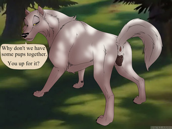 anatomically_correct anatomically_correct_genitalia anatomically_correct_vulva animal_genitalia animal_vulva anus black_vulva butt canine_genitalia canine_vulva dewclaw female feral fur genitals impregnation_request inviting_to_sex mature_female mature_feral outside presenting presenting_hindquarters presenting_vulva solo tail vulva white_body white_fur backlash91 conditional_dnp balto_(series) universal_studios aniu_(balto) canid canine canis mammal wolf hi_res