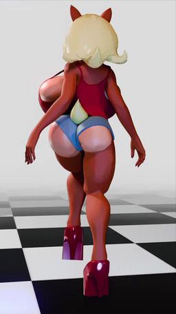 anthro areola areola_slip bedroom_eyes big_breasts big_butt bimbo_anthro blonde_hair bottomwear bouncing_breasts breasts bulging_breasts butt checkered checkered_floor clothed clothing daisy_dukes denim denim_bottomwear denim_clothing denim_shorts female footwear hair high_heels hotpants huge_breasts licking licking_lips lips long_legs narrowed_eyes one_eye_obstructed seductive shirt shoes shorts solo tank_top thick_lips tight_clothing tongue tongue_out topwear walk_cycle crabtopus tgtf234 tgtf234_(modeler) activision britney_spears crash_bandicoot_(series) tawna_bandicoot bandicoot mammal marsupial 3d_(artwork) 3d_animation animated blender_(artwork) digital_media_(artwork) long_playtime sound video