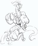abs animal_genitalia animal_penis anthro antlers beard biceps big_muscles big_penis black_and_white chest_tuft chimera cloven_hooves dipstick_ears discord_(mlp) draconequus equine_genitalia equine_penis facial_hair friendship_is_magic fur furry_(artist) genitals hasbro hooves horn long_neck male monochrome multicolored_ears muscular muscular_anthro muscular_male my_little_pony penis simple_background solo tongue tongue_out tuft vein veiny_penis white_background