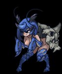 blue_hair breasts female hair monster_girl_(genre) simple_background solo transparent_background muhut capcom monster_hunter carapaceon ceanataur humanoid 2020 alpha_channel animated digital_media_(artwork) low_res short_playtime