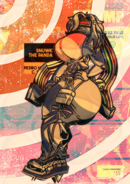 anthro big_butt breasts butt clothed clothed_anthro clothed_female clothing female female_anthro full_body_view graphic_design posed poster robotic solo technology thick_thighs wide_hips snuwkthelewd mykawn_(snuwkthelewd) lagomorph leporid mammal rabbit robot_anthro 2025 hi_res