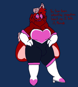antennae_(anatomy) anthro breasts bulge cleavage clothed clothing confusion cosplay eyebrows fangs footwear gloves gynomorph hands_on_hips handwear heart_symbol high_heels insect_wings intersex lepidopteran_wings makeup muscular muscular_gynomorph muscular_intersex red_body shoes solo teeth text thick_eyebrows wide_hips wings felineflustered sega sonic_the_hedgehog_(series) bryna_(felineflustered) rouge_the_bat arthropod insect lepidopteran moth alpha_channel english_text hi_res trans_(lore) trans_woman_(lore)
