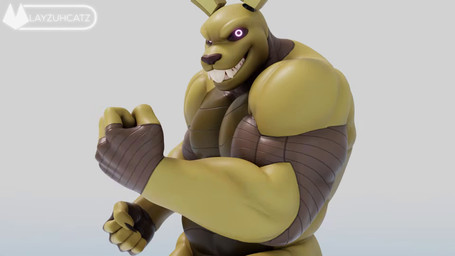 anthro barazoku bicep_curl biceps biceps_focus black_sclera glowing glowing_eyes machine male male_anthro manly muscular muscular_anthro muscular_arms muscular_male seductive sharp_teeth smile smug smug_face smug_grin solo teeth thick_arms triceps layzuhcatz sound_warning leodamodeler_(modeler) five_nights_at_freddy's five_nights_at_freddy's_3 scottgames springdad_springtrap_(fnaf) springtrap_(fnaf) animatronic lagomorph leporid mammal rabbit robot 16:9 2026 3d_(artwork) 3d_animation animated digital_media_(artwork) hi_res high_framerate short_playtime sound video widescreen