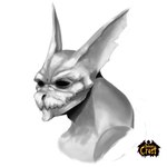 anthro black_eyes male simple_background solo astelya capcom demon's_crest gargoyle's_quest ghosts_'n_goblins arma_(demon's_crest) demon human mammal general_(disambiguation) 1:1 absurd_res hi_res monochrome