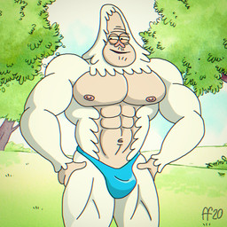 abs anthro biped blue_clothing blue_thong blue_underwear bulge clothed clothing front_view fur hands_on_hips hands_on_own_hips male muscular muscular_anthro muscular_male navel nipples pecs smile solo thong thong_only topless topless_anthro topless_male underwear underwear_only white_body white_fur fabfelipe cartoon_network regular_show skips_(regular_show) yeti 1:1 2020 chromatic_aberration digital_media_(artwork) hi_res portrait three-quarter_portrait