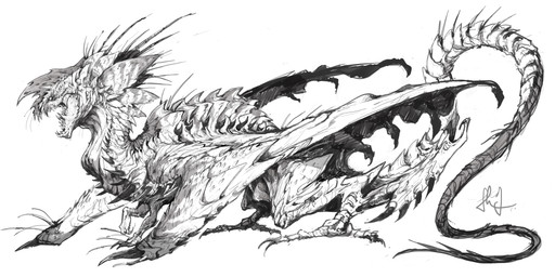 ambiguous_gender back_spines bodily_fluids claws exposed_teeth facial_spikes fangs feral head_spines light_body light_scales looking_at_viewer membrane_(anatomy) membranous_wings neck_spikes open_mouth pupils saliva scales side_view simple_background slit_pupils solo spiked_tail spikes spikes_(anatomy) spines tail tail_spines teeth white_background wing_claws wing_spines wings chiayeeee scalie unknown_species 2020 absurd_res digital_drawing_(artwork) digital_media_(artwork) full-length_portrait greyscale hi_res monochrome portrait