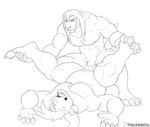 animal_genitalia anthro bent_over duo genitals legs_up lying male male/male muscular on_back open_mouth penetration sheath sheath_penetration sheath_play smile spelunker_sal mario_bros nintendo bowser_koopa_junior_(roommates) yariku bear koopa mammal scalie monochrome