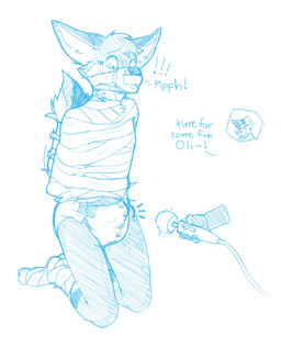 anthro bdsm bondage bound bulge clean_diaper clothed clothing dialogue diaper disembodied_hand duo erection erection_in_diaper fully_bound gag gagged hitachi_magic_wand imminent_sex kneeling male male/male muzzle_(object) muzzled sex_toy solo_focus tape tape_bondage tape_gag tape_muzzle tenting text vibrator wand_vibrator wearing_diaper foxehhyz canid canine fox mammal digital_drawing_(artwork) digital_media_(artwork) english_text full-length_portrait hi_res portrait sketch