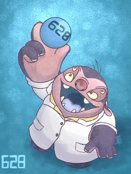 4_eyes 4_fingers blue_background blue_mouth blue_tongue clothing coat experiment_pod fingers holding_object lab_coat male multi_eye open_mouth open_smile pink_body pink_skin purple_body purple_skin raised_arm simple_background smile solo standing text tongue topwear yellow_sclera kinowan disney lilo_and_stitch experiment_628_(lilo_and_stitch) jumba_jookiba alien alien_humanoid humanoid kweltikwan 2024 3:4 digital_drawing_(artwork) digital_media_(artwork) japanese_description