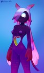 anthro areola blue_eyes breasts female genitals gradient_background hair long_hair looking_at_viewer nipples nude purple_areola purple_body pussy simple_background small_breasts solo thick_thighs dmoon epic_games fortnite tarr_(fortnite) humanoid unknown_species 2023 3:5 absurd_res digital_media_(artwork) hi_res