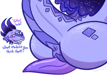 anus butt curved_horn diamond_(marking) feathered_wings feathers feral genitals glistening glistening_body horn male markings penis presenting presenting_hindquarters puffy_anus purple_body raised_tail sitting slit_penis solo tail tapering_penis text thick_thighs wings floofybeanie european_mythology mythology atlas_(astral_wings) dragon mythological_creature mythological_scalie scalie western_dragon absurd_res hi_res