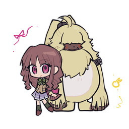anthro brown_hair chibi clothing duo female fluffy fur hair hair_over_eyes long_ears long_hair male ponytail_ears school_uniform uniform yellow_body yellow_fur randomlyrab bandai_namco digimon digimon_ghost_game ruri_tsukiyono angoramon digimon_(species) human lagomorph leporid mammal rabbit 1:1 full-length_portrait hi_res portrait