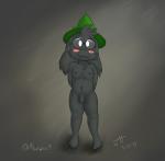 anthro balls barefoot biped black_body black_fur blush casual_nudity clothing eyewear feet fluffy fur genitals glasses hair hat headgear headwear horn male nude penis simple_background smile solo toes alonwoof deltarune undertale_(series) ralsei bovid caprine darkner goat mammal 2019 absurd_res digital_media_(artwork) hi_res