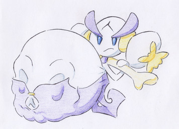 after_vore belly big_belly blue_eyes bone duo female overweight simple_background skull vore white_background white_body shar0makai nintendo pokemon floette generation_6_pokemon pokemon_(species) 2025 absurd_res hi_res traditional_media_(artwork)