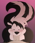 2017 absurd_res anthro aroused bedroom_eyes black_and_white_fur black_body black_fur blush butt fan_character fellatio first_person_view fluffy fluffy_tail fur girly hi_res jerseydevil looking_at_viewer looney_tunes male male/male mammal mephitid narrowed_eyes naughty_face nude oral penetration penile pepe_le_pew pupils_only seductive sex skunk striped_body striped_skunk stripes tail warner_brothers white_body white_fur wide_hips
