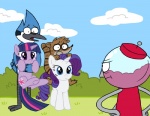 angry anthro avian beak benson bird blue_eyes blue_feathers blue_jay brown_fur bush cloud crossover cutie_mark equine feathers female feral friendship_is_magic frown fur grass group gumball_machine hair hooves horn male mammal mordecai my_little_pony open_mouth outside purple_eyes purple_fur purple_hair raccoon rarity_(mlp) regular_show riding rigby twilight_sparkle_(mlp) two_tone_hair unicorn white_fur xiamtheferret
Rating: Safe
Score: 11
User: Hardstyle_Chris
Date: February 21, 2014