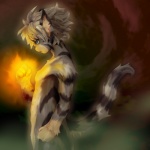 anthro fire magic male nude solo tail young young_anthro young_male tetetor-oort wessel_(tetetor-oort) domestic_cat felid feline felis mammal 1:1