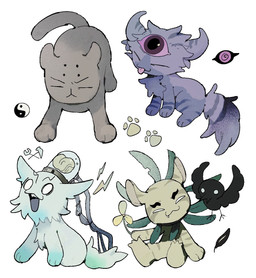 3_eyes ambiguous_feral ambiguous_gender brain brown_body brown_fur chibi electricity_symbol eyebrows eyes_closed feathers feral flower fluffy fluffy_tail frown fur group holding_flower holding_object multi_eye multicolored_body no_pupils open_mouth organs plant purple_body purple_fur simple_background sitting smile snaggle_tooth striped_body stripes tail tan_body tan_fur teal_body teal_fur thick_eyebrows tongue tongue_out two_tone_body white_sclera wire yin_yang soumenhiyamugi mewgenics alice_(mewgenics) chan_hung_(mewgenics) draven_(mewgenics) franklin_(mewgenics) avian bird corvid corvus_(genus) crow domestic_cat felid feline felis mammal oscine passerine 2026 full-length_portrait hi_res portrait shaded