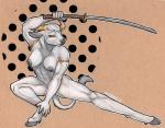 abs breasts crouching female hooves horn katana looking_at_viewer minotaur missoro nude solo sword weapon
Rating: Questionable
Score: 11
User: ippiki_ookami
Date: March 06, 2014